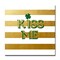 Crafted Creations Gold and White "KISS ME" Square Wall Art Decor 16" x 16"